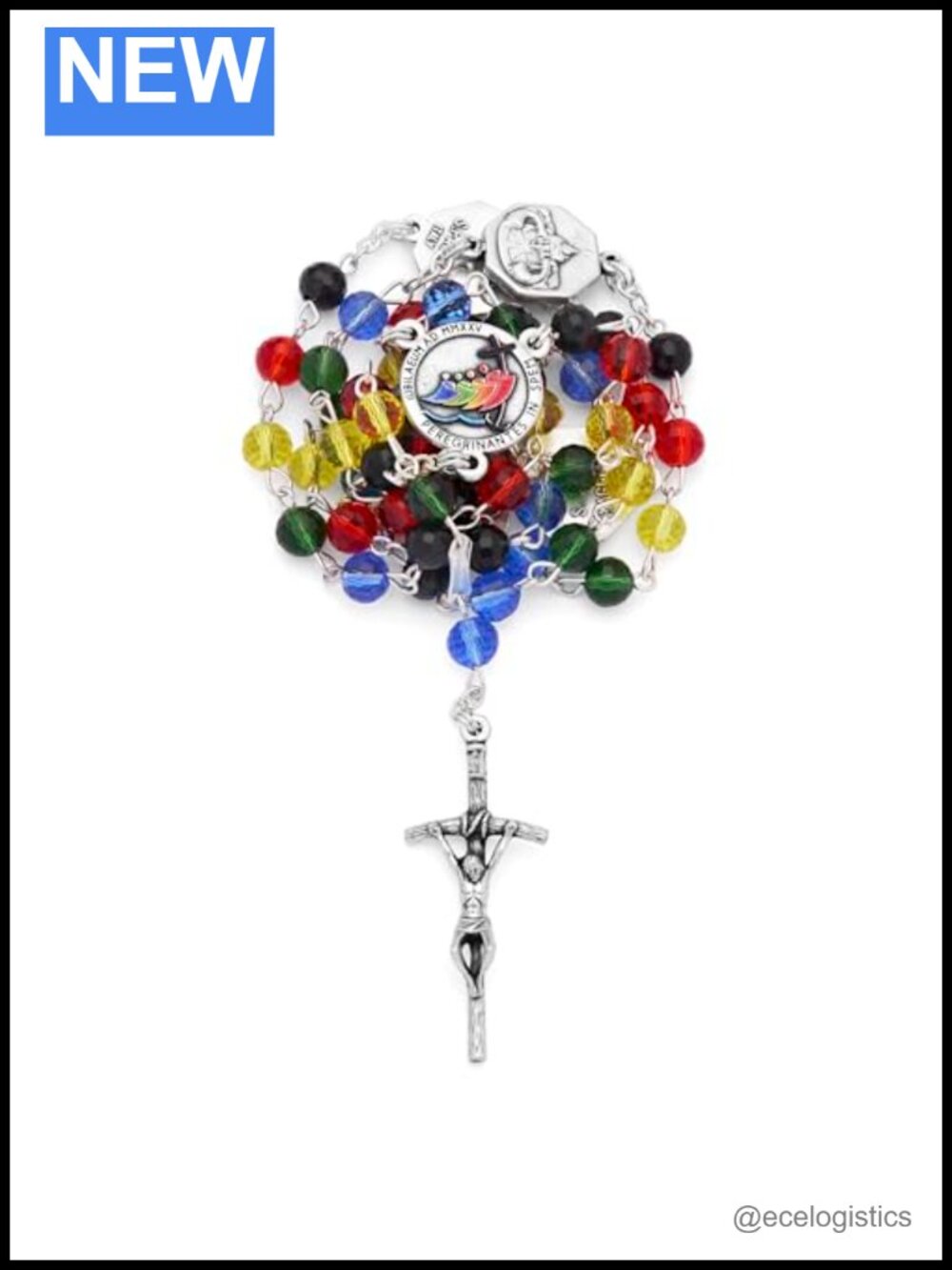 Mondo Cattolico Rosary Crystal Beads Jubilee 2025 Miraculous Medal Italy